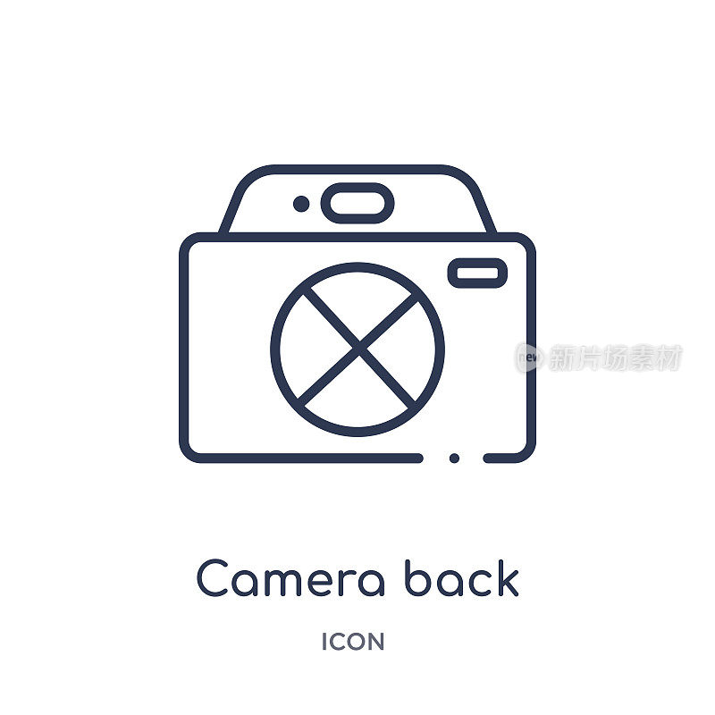 Linear camera back icon from Electronics outline collection. Thin line camera back icon isolated on white background. camera back trendy illustration